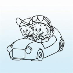 Auto samolepka Dítě v autě - Dvojčata